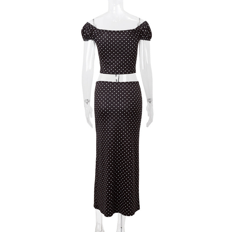 Off-shoulder Slim Fit Fashion Temperament Skirt Suit